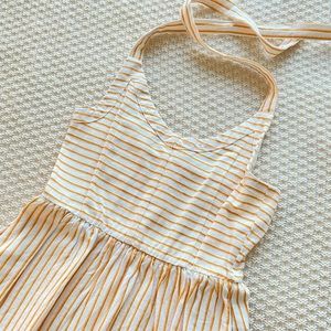 Roxy Halter Dress Yellow stripe